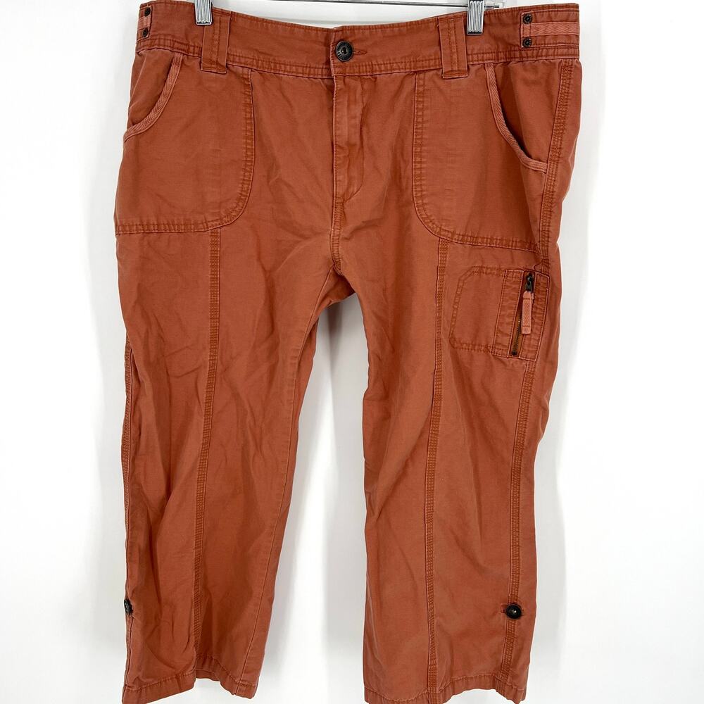 Eddie Bauer Cropped Hiking Pant Size 16 Paprika **READ**